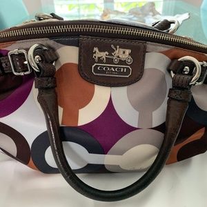 2pcs Coach Multi Color Handbag and Wallet Set